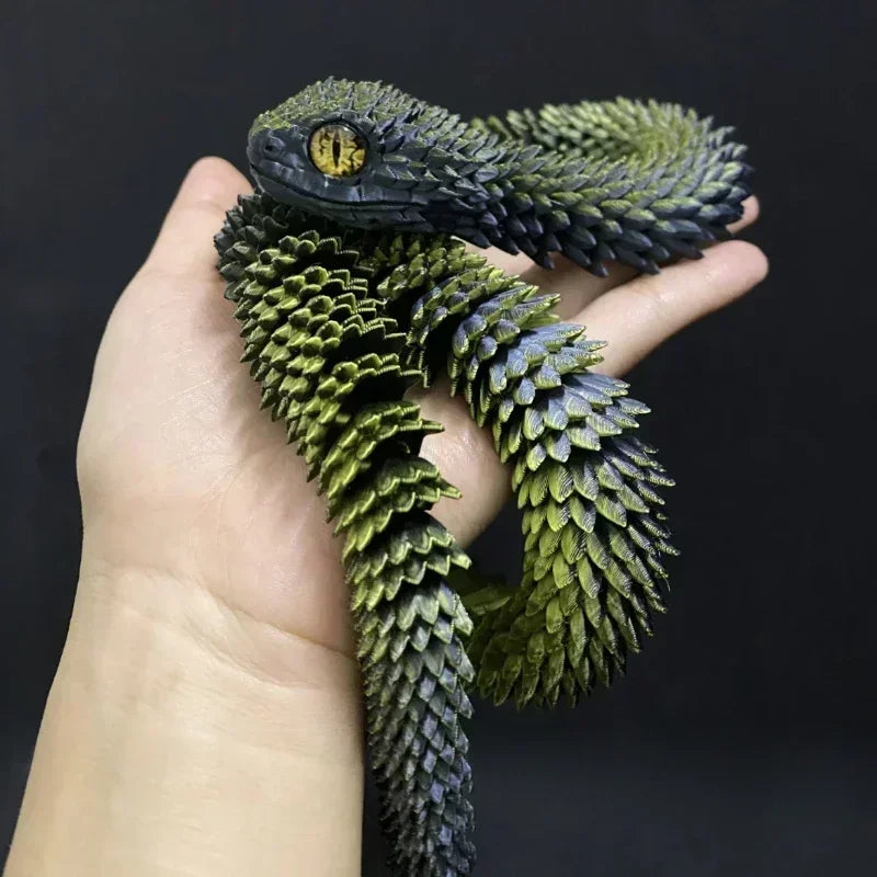 Serpentine Elegance 3D Printed Snake Statue