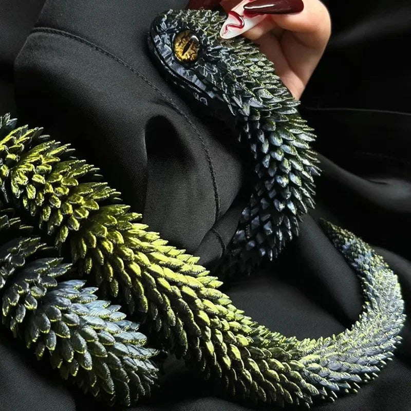Serpentine Elegance 3D Printed Snake Statue