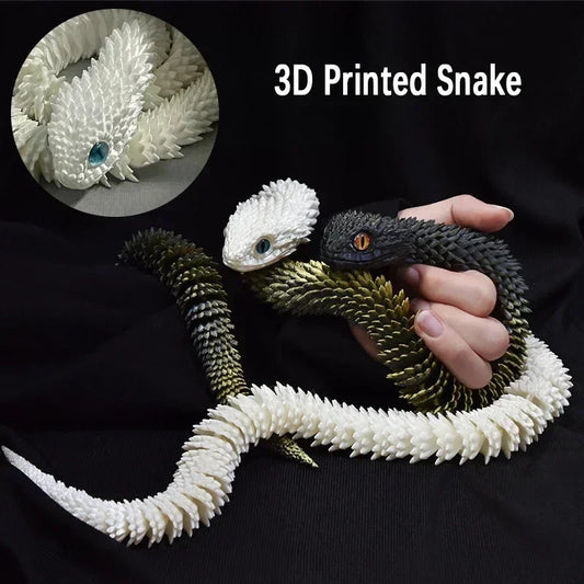 Serpentine Elegance 3D Printed Snake Statue